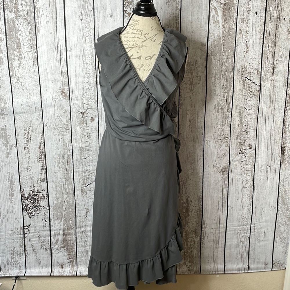 Hanna Andersson Gray Ruffle Wrap Dress